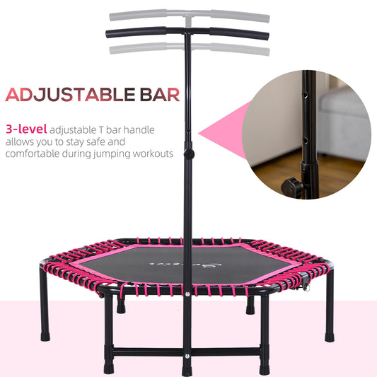 48" Adult Hexagon Rebounder Trampoline Fitness Bungee Jumping Cardio Trainer