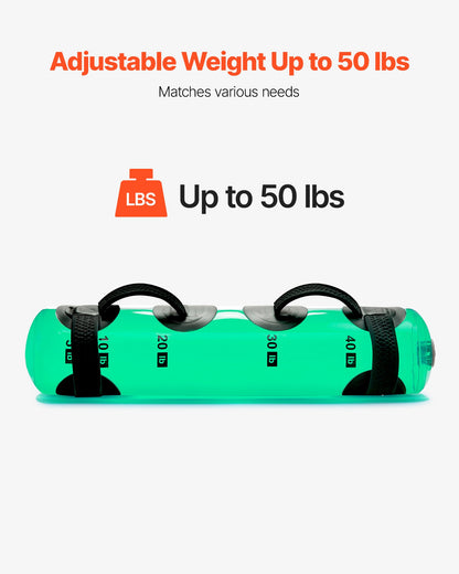 Water Weights Aqua Bag, Large Aqua Bags For Workout, 50 Lbs Adjustable Portable Stability Fitness & Full Body Exercise Equipment