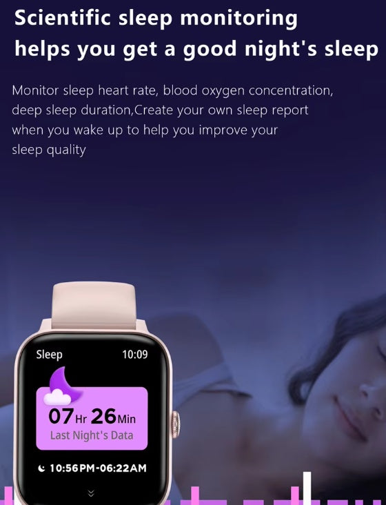 SmartWatch Men Women 1.83inch BT Face Heart Rate Fitness Tracker
