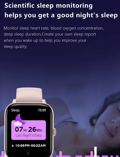 SmartWatch Men Women 1.83inch BT Face Heart Rate Fitness Tracker