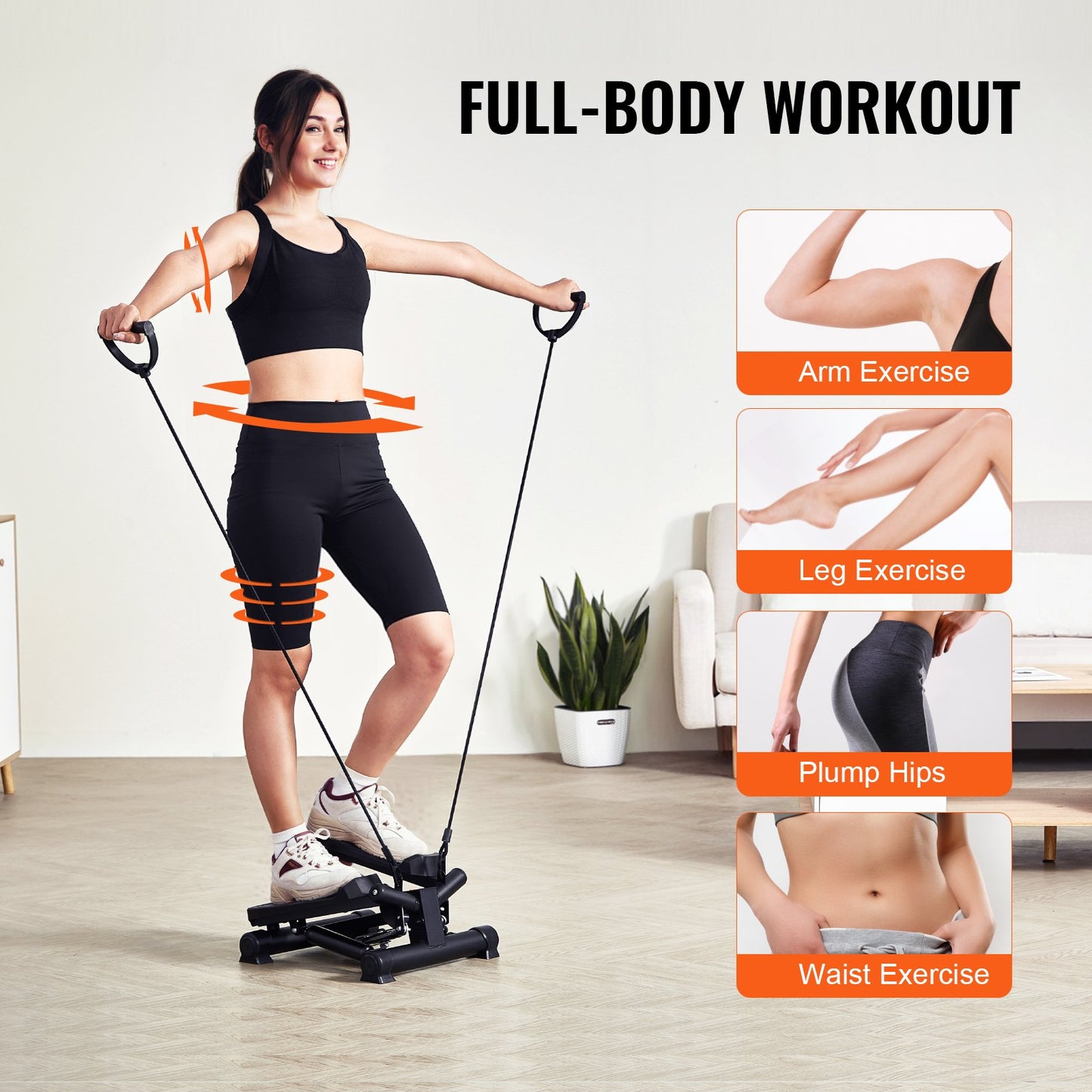 Stair Stepper, Mini Stepper For Exercise At Home, Hydraulic Fitness Twist Stepper