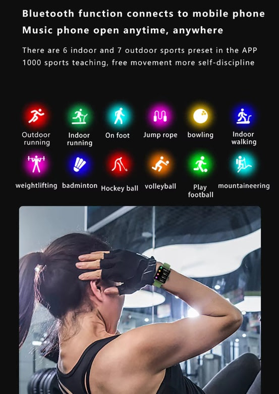 SmartWatch Men Women 1.83inch BT Face Heart Rate Fitness Tracker
