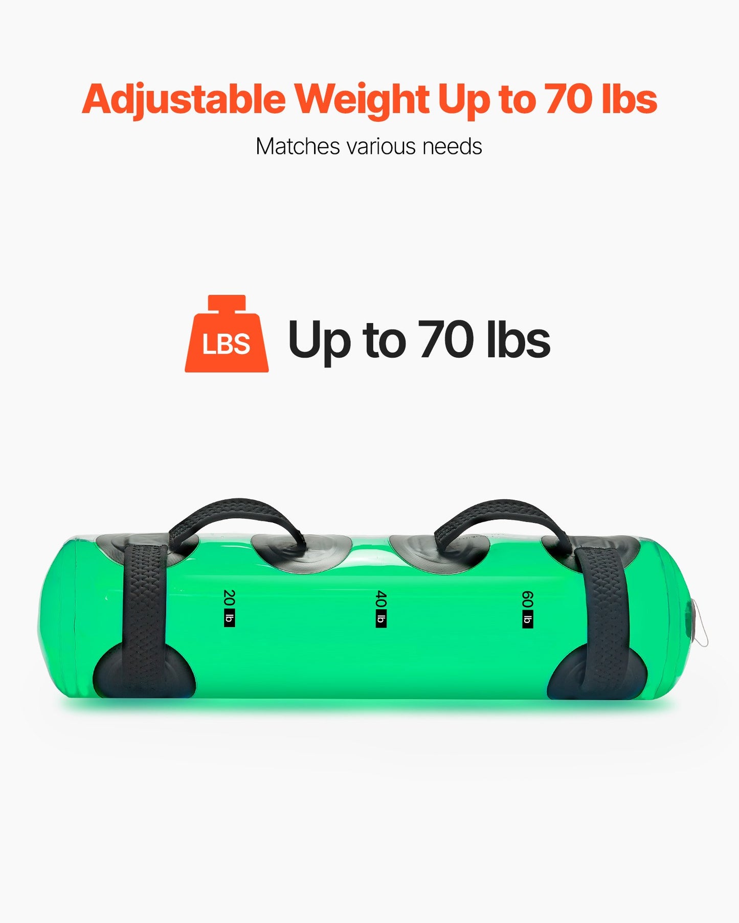 Water Weights Aqua Bag, Large Aqua Bags For Workout, 70 Lbs Adjustable Portable Stability Fitness & Full Body Exercise Equipment